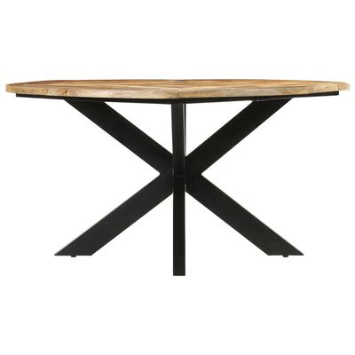 vidaXL Dining Table Ø150x76 cm Solid Rough Wood Mango,  vidaXL Dining Table Ø150x76 cm Solid Rough Wood Mango