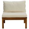 vidaXL 3 Piece Garden Lounge Set with Cream White Cushions Acacia Wood