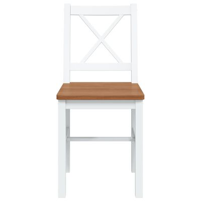 vidaXL 5 Piece Dining Set Brown and White, brown vidaXL 5 Piece Dining Set Brown and White