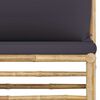 vidaXL 4 Piece Garden Lounge Set with Dark Grey Cushions Bamboo
