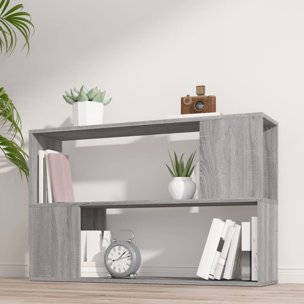 vidaXL Book Cabinet Grey Sonoma 100x24x63 cm Engineered Wood