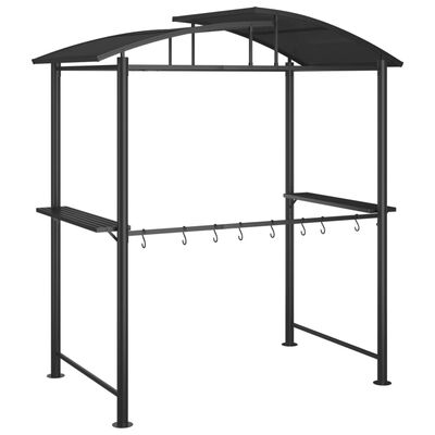 vidaXL BBQ Gazebo with Side Shelves Anthracite 210x114x230 cm Steel,  vidaXL BBQ Gazebo with Side Shelves Anthracite 210x114x230 cm Steel