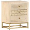 vidaXL Bedside Cabinet Gold 40x30x50 cm Solid Mango Wood