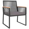 vidaXL 4 Piece Garden Lounge Set with Cushions Black Steel