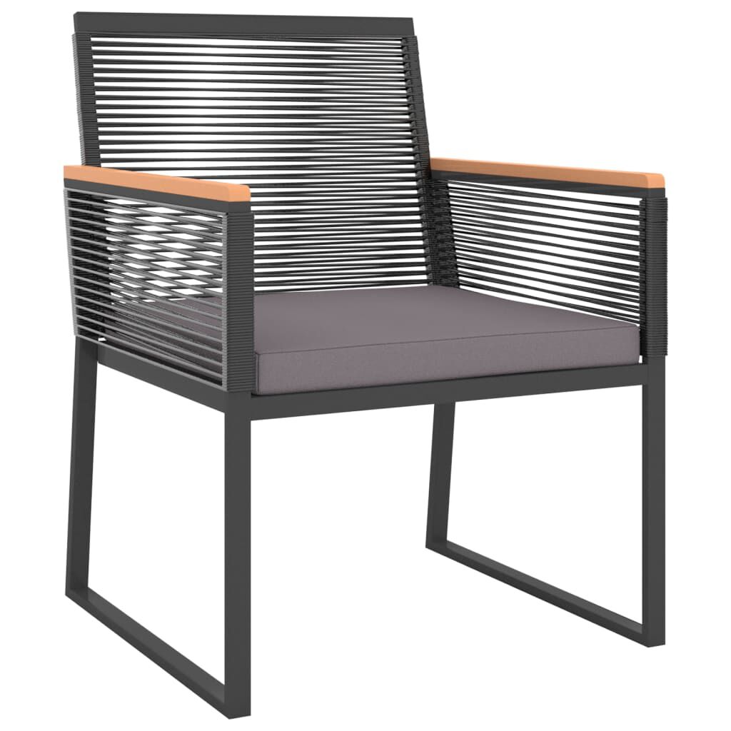 vidaXL 4 Piece Garden Lounge Set with Cushions Black Steel