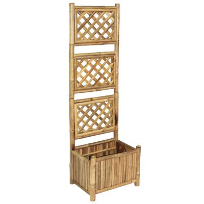 vidaXL Garden Raised Bed with Trellis Bamboo 40 cm,  vidaXL Garden Raised Bed with Trellis Bamboo 40 cm