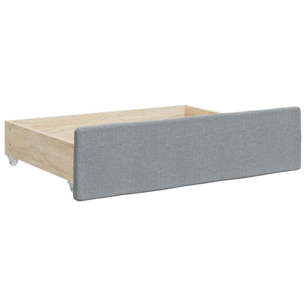 vidaXL Bed Drawers 2 pcs Light Grey Engineered Wood and Fabric