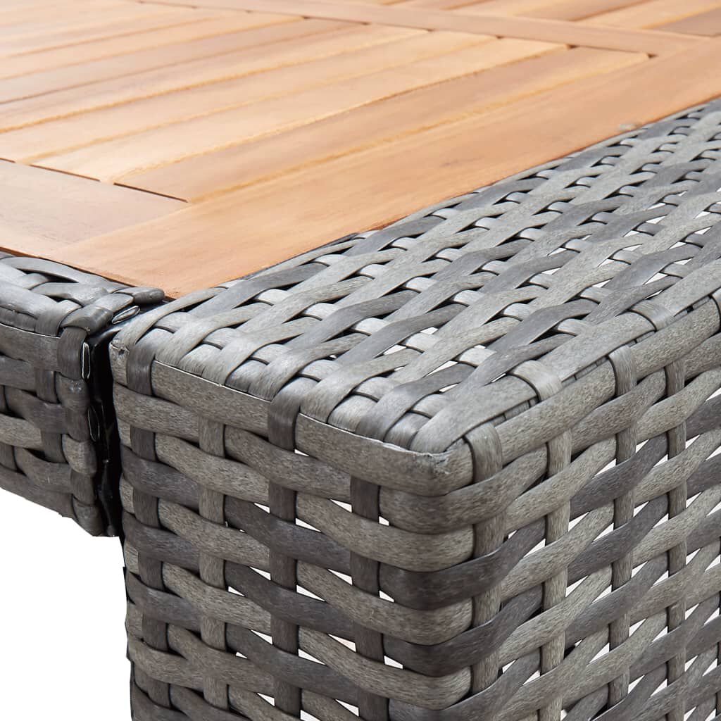 vidaXL 5 Piece Outdoor Bar Set Poly Rattan and Acacia Wood Grey