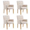 vidaXL Dining Chairs with Armrests 4 pcs Beige Fabric