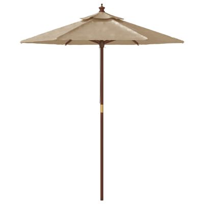 vidaXL Garden Parasol with Wooden Pole Taupe 196x231 cm, taupe vidaXL Garden Parasol with Wooden Pole Taupe 196x231 cm