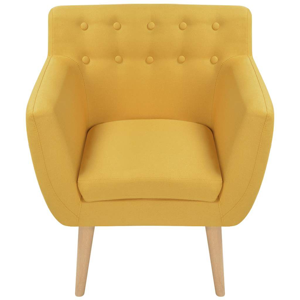 vidaXL Armchair Yellow Fabric