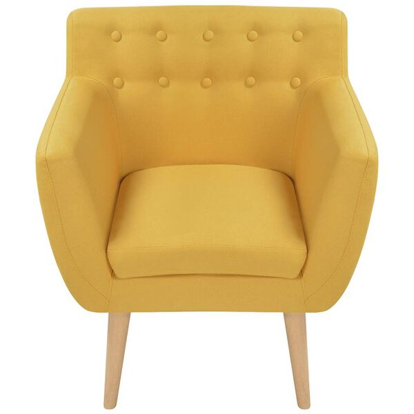 vidaXL Armchair Yellow Fabric
