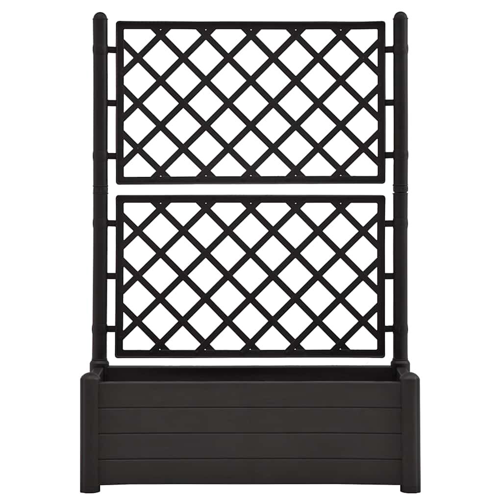 vidaXL Garden Planter with Trellis 100x43x142 cm PP Anthracite