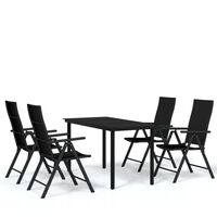 vidaXL 5 Piece Garden Dining Set Black,  vidaXL 5 Piece Garden Dining Set Black