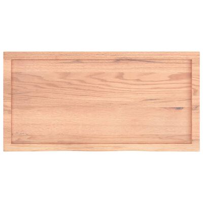 vidaXL Table Top Light Brown 100x50x(2-4) cm Treated Solid Wood Oak, light brown vidaXL Table Top Light Brown 100x50x(2-4) cm Treated Solid Wood Oak