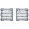 vidaXL Multi-drawer Organisers with 12 Drawers 2 pcs 26.5x16x26 cm