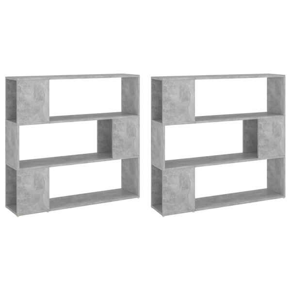vidaXL Book Cabinet Room Divider Concrete Grey 100x24x188 cm