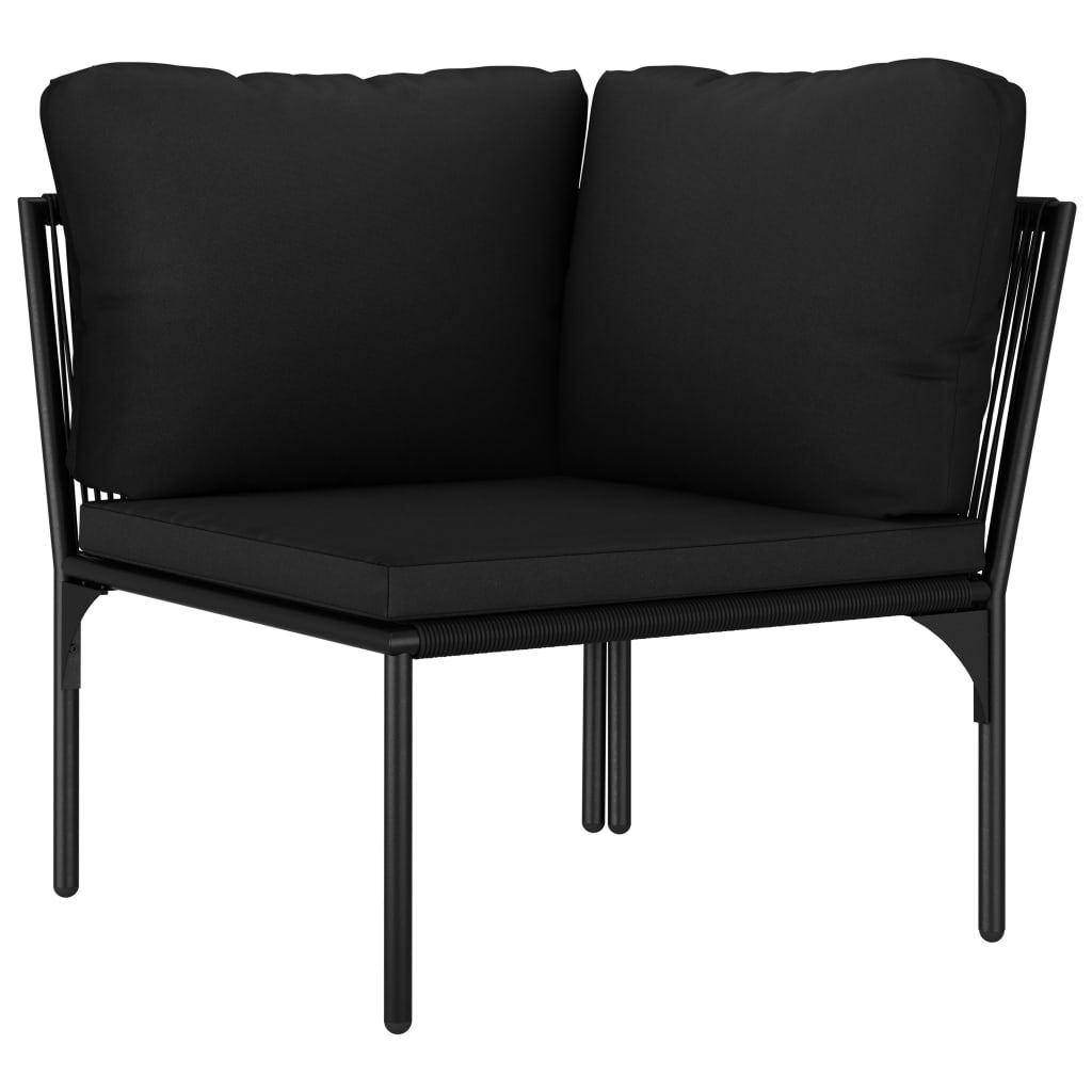 vidaXL 8 Piece Garden Lounge Set with Cushions Black PVC