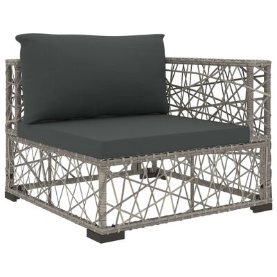 vidaXL 5 Piece Garden Lounge Set with Cushions Poly Rattan Grey,  vidaXL 5 Piece Garden Lounge Set with Cushions Poly Rattan Grey