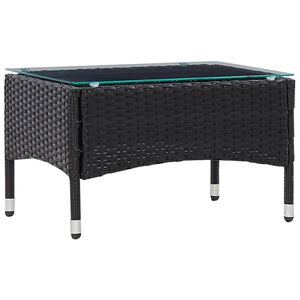 vidaXL Coffee Table Black 60x40x36 cm Poly Rattan