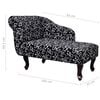 vidaXL Chaise Longue Black and White Fabric
