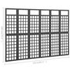 vidaXL 6-Panel Room Divider/Trellis Solid Fir Wood Black 242.5x180 cm