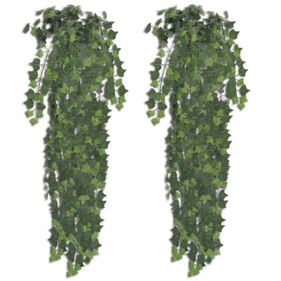 vidaXL 2 pcs Artificial Ivy Bush 90 cm Green, green vidaXL 2 pcs Artificial Ivy Bush 90 cm Green