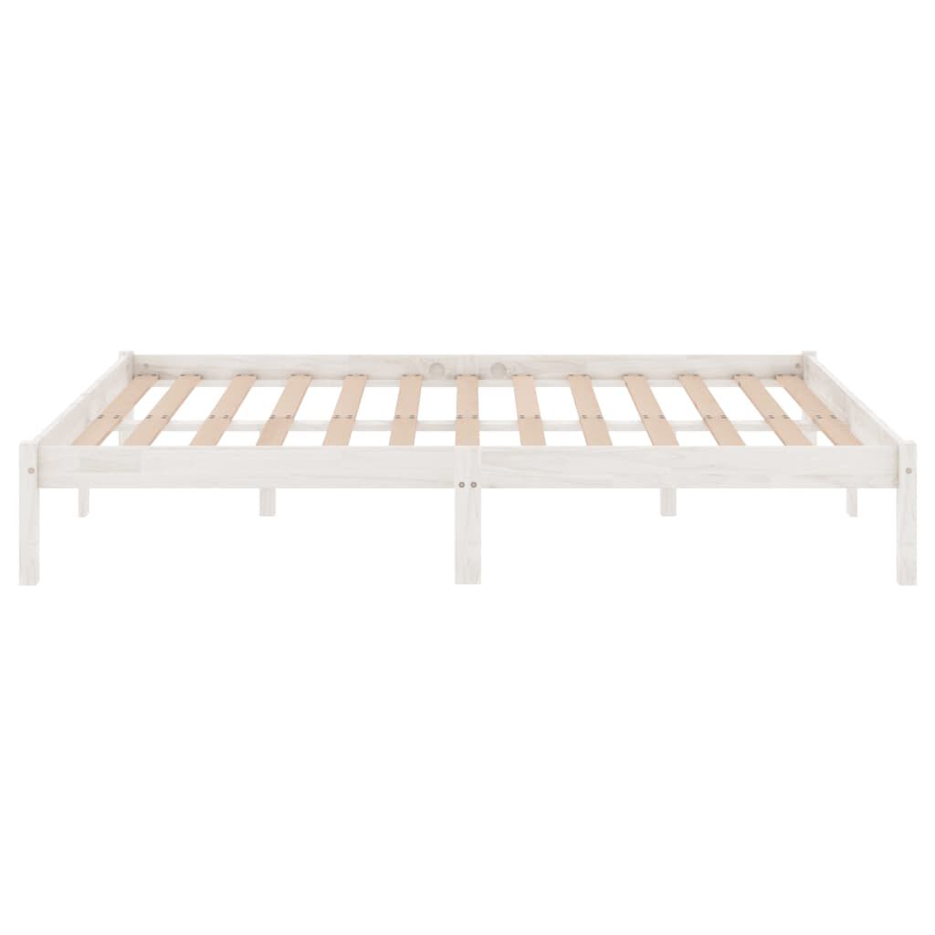 vidaXL Bed Frame without Mattress White Solid Wood 120x200 cm