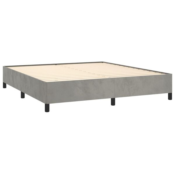 vidaXL Bed Frame without Mattress Light Grey 180x200 cm Super King Velvet
