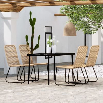 vidaXL 5 Piece Garden Dining Set Oak, oak vidaXL 5 Piece Garden Dining Set Oak