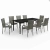 vidaXL 9 Piece Garden Dining Set Grey and Black