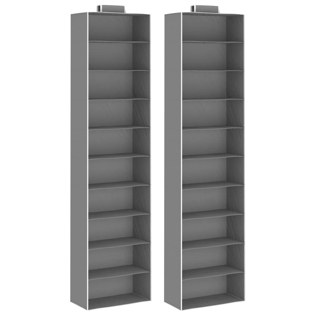 vidaXL Hanging Closet Organisers 2 pcs with 10 Shelves Fabric