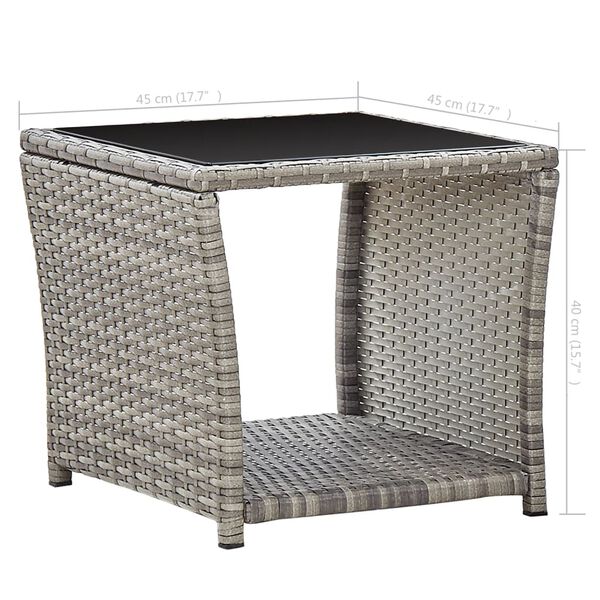 vidaXL 3 Piece Garden Lounge Set with Cushions Poly Rattan Grey