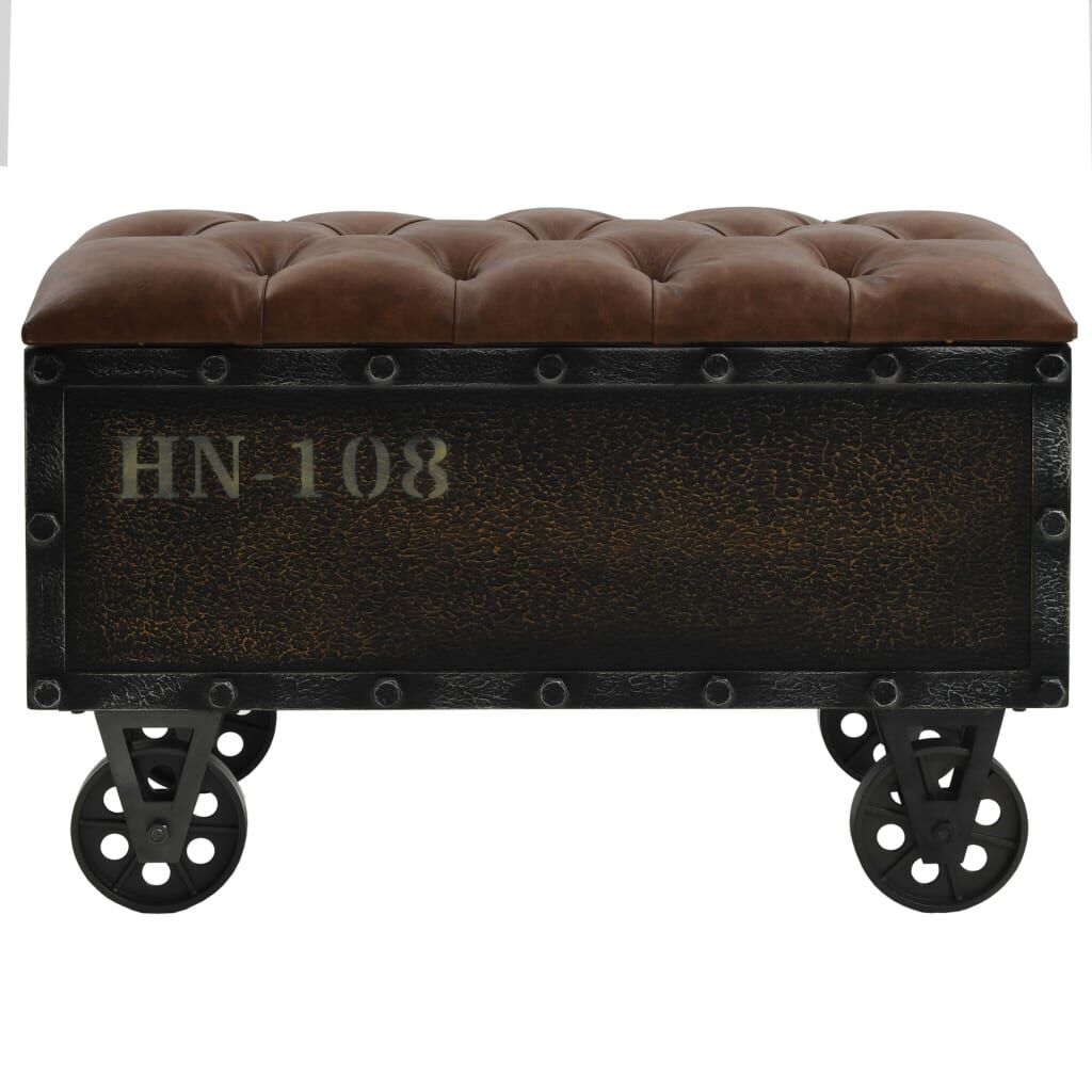 vidaXL Storage Bench 80.5x41x50 cm Solid Wood and Artificial Leather