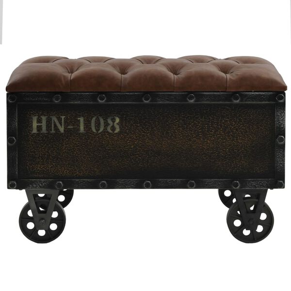 vidaXL Storage Bench 80.5x41x50 cm Solid Wood and Artificial Leather