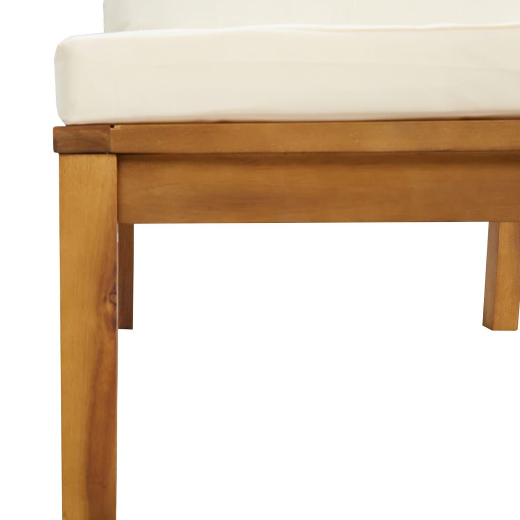 vidaXL 7 Piece Garden Lounge Set with Cream Cushion Solid Acacia Wood