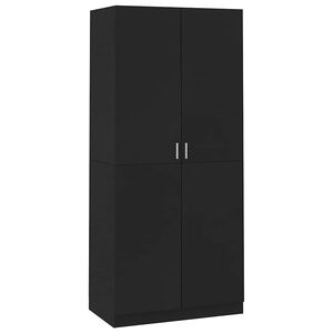 vidaXL Wardrobe Black 90x52x200 cm Engineered Wood