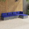 vidaXL 5 Piece Garden Lounge Set with Cushions Poly Rattan Grey