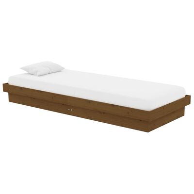 vidaXL Bed Frame without Mattress Honey Brown Solid Wood Small Single, honey brown vidaXL Bed Frame without Mattress Honey Brown Solid Wood Small Single