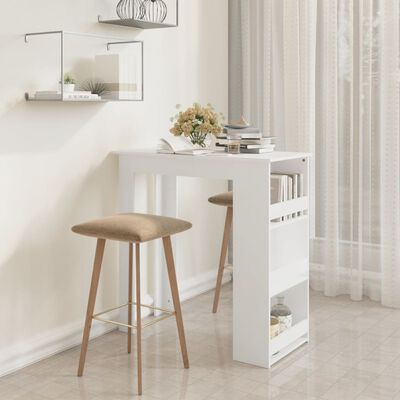 vidaXL Bar Table with Storage Rack White 102x50x103.5 cm Engineered Wood, white vidaXL Bar Table with Storage Rack White 102x50x103.5 cm Engineered Wood