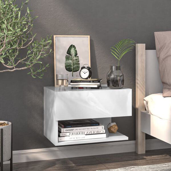 vidaXL Wall-mounted Bedside Cabinets 2 pcs White