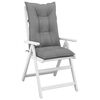 vidaXL Garden Highback Chair Cushions 4 pcs Grey 120x50x7 cm Fabric
