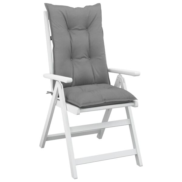 vidaXL Garden Highback Chair Cushions 4 pcs Grey 120x50x7 cm Fabric