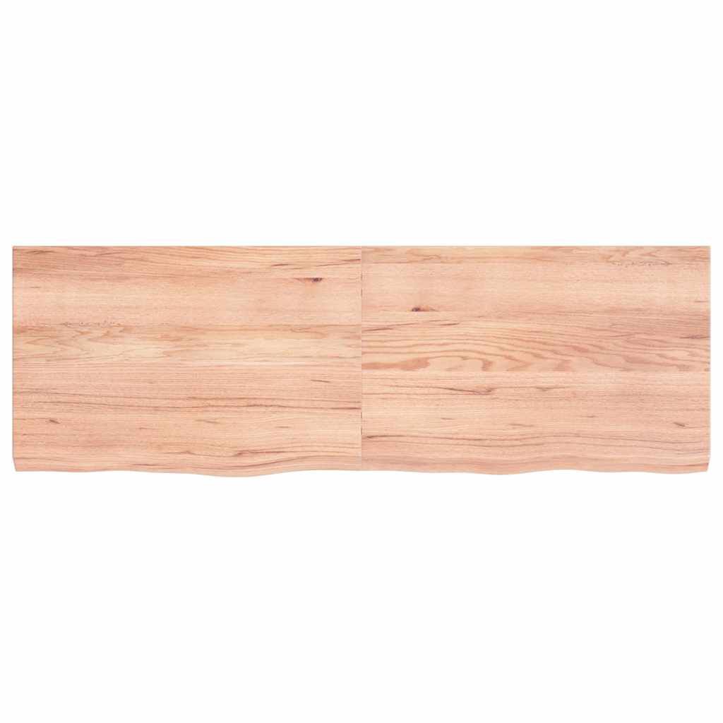vidaXL Table Top Light Brown 120x40x(2-4) cm Treated Solid Wood Oak