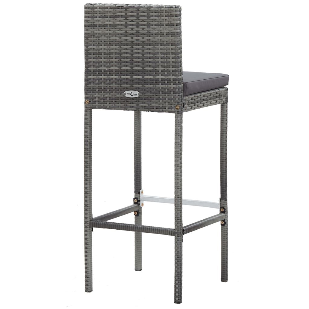 vidaXL 5 Piece Outdoor Bar Set Poly Rattan and Acacia Wood Grey