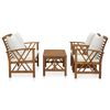 vidaXL 4 Piece Garden Lounge Set with Cushions Solid Acacia Wood