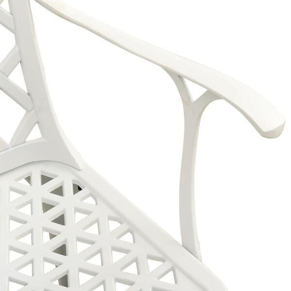 vidaXL 3 Piece Bistro Set Cast Aluminium White