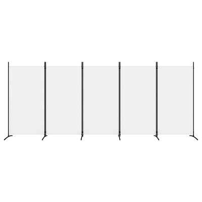 vidaXL 5-Panel Room Divider White 433x180 cm Fabric