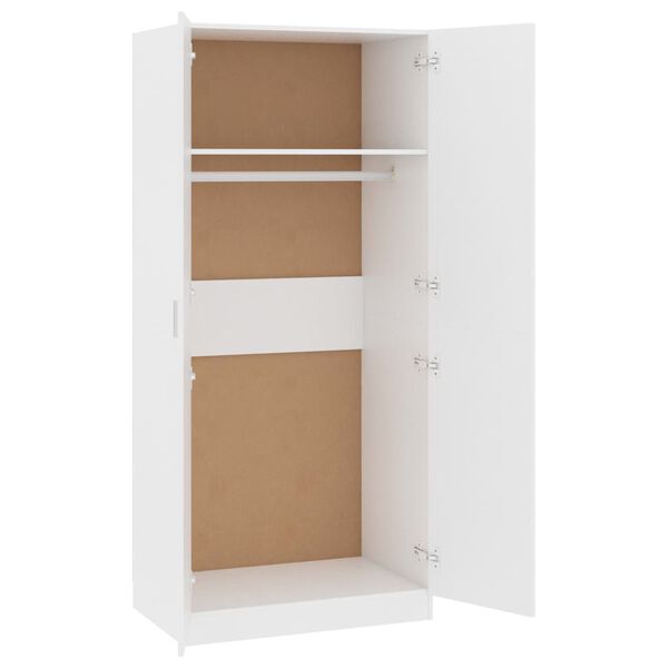 vidaXL Wardrobe White 80x52x180 cm Engineered Wood