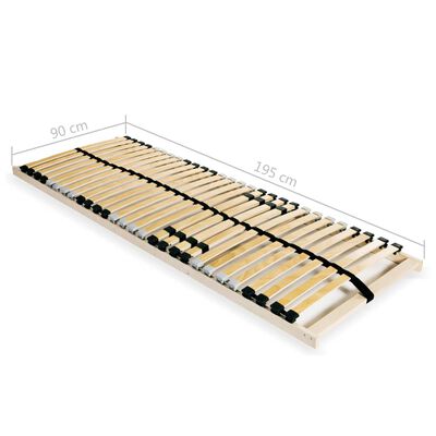 vidaXL Slatted Bed Bases without Mattress 2 pcs with 28 Slats 90x200 cm